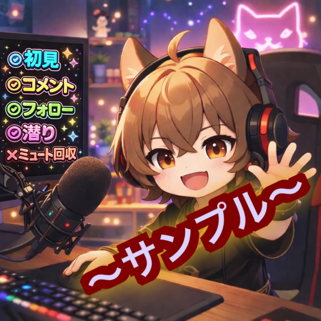 配信者様向け背景&アイコン&リング作成します お試しで始めるサービスなので、安価でお作りいたします イメージ1