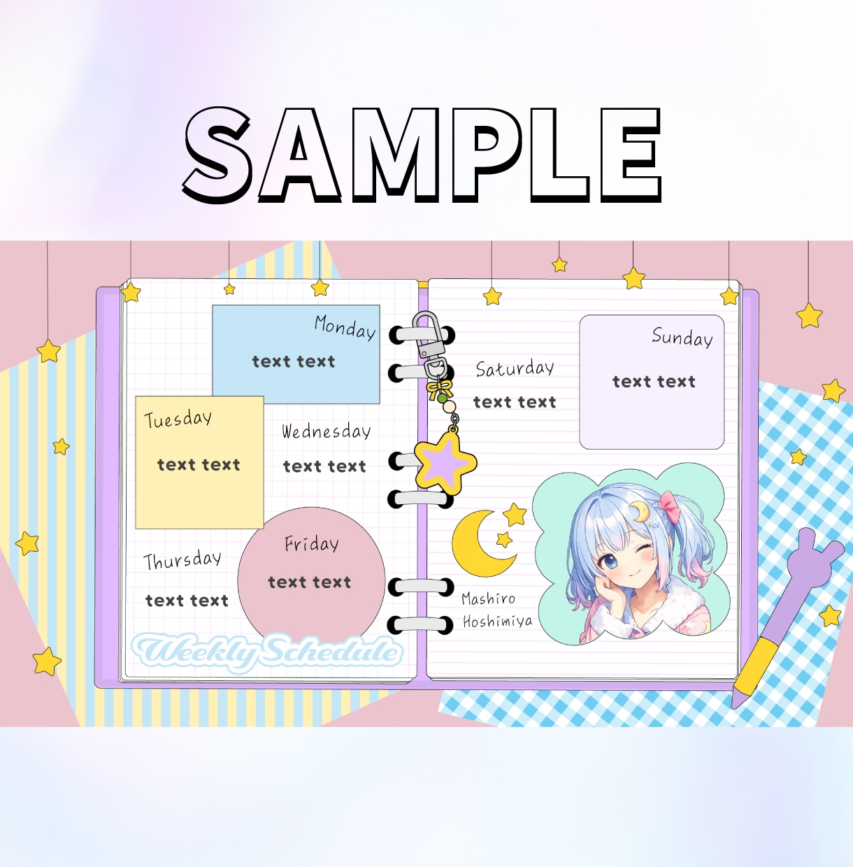 VTuber向けの配信予定表を作ります 最短1日納品！YoutubeやSNSで使える配信スケジュール イメージ5