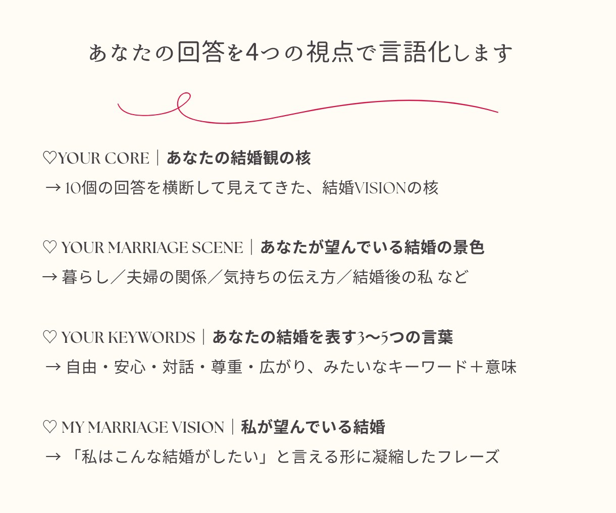 あなたにとっての『最高の理想』を一緒に見つけます 結婚相手を探す前に、あなたが望む未来を言葉に♡ イメージ5