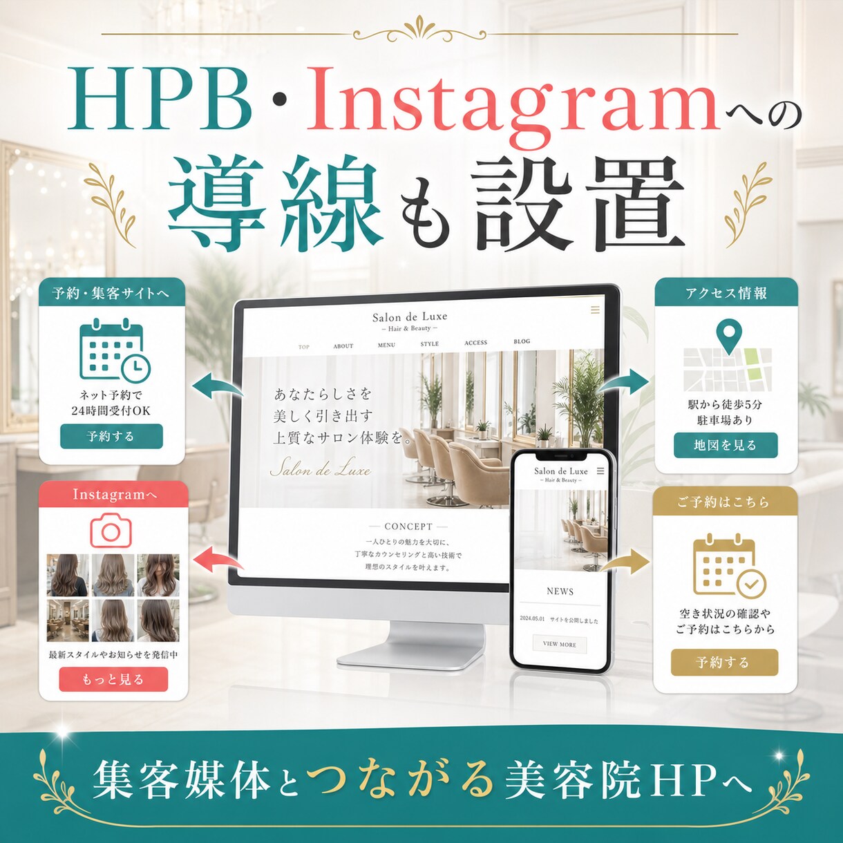 美容院経営者がサロンHPを作成します 美容院経営してるからこその内容です イメージ3