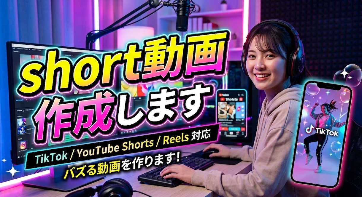short動画を作成します YouTube・TikTok・リールなど イメージ1