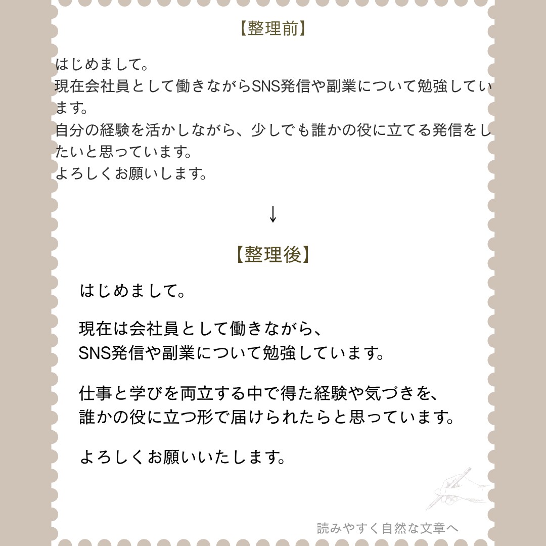 まとまらない文章を読みやすく整理します 下書き・メモ状態からでも対応します イメージ3