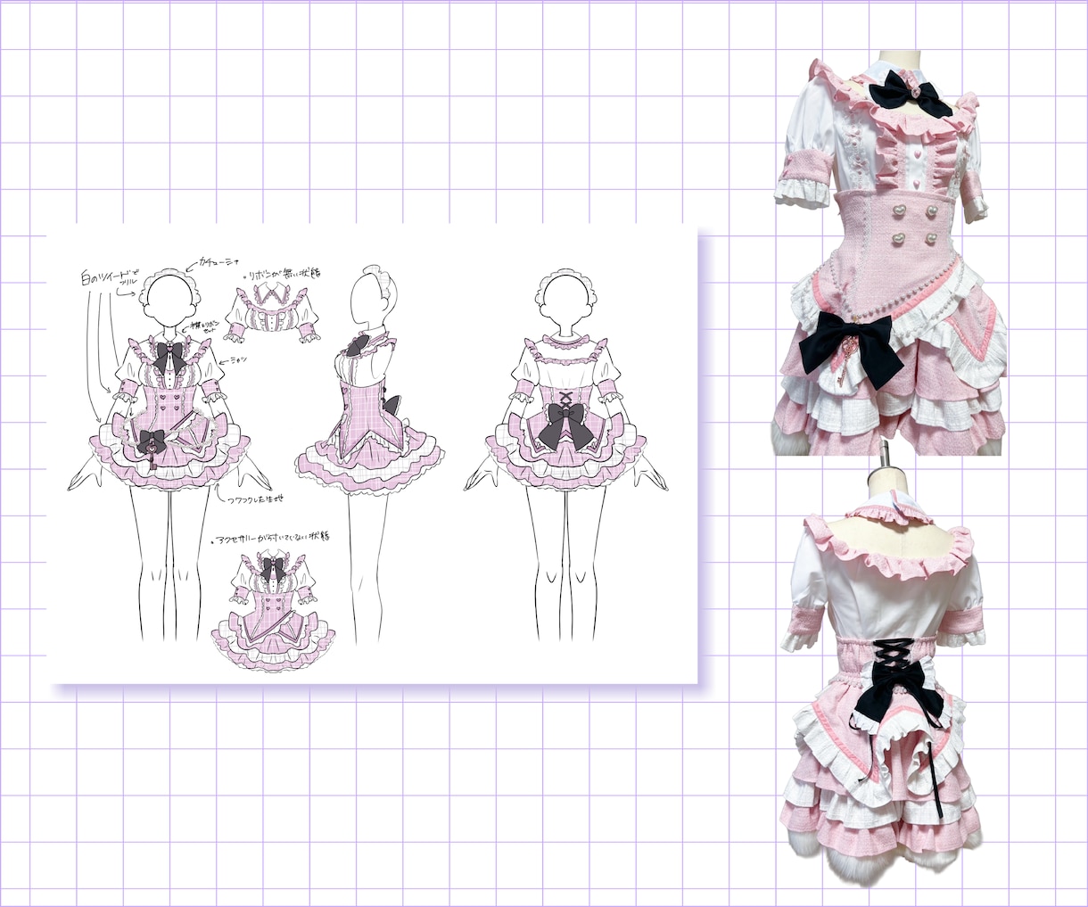 アイドルやコンカフェの衣装デザイン画制作します かわいいオリジナル衣装のデザイン画の提案 イメージ3