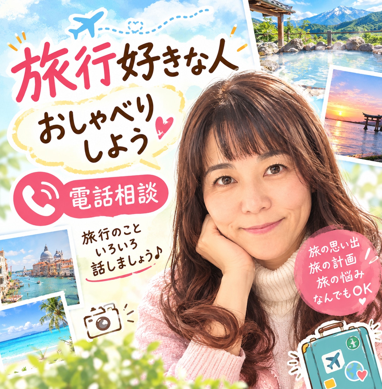 旅行好きな人、お話しうかがいます 旅行好きさん集合♡旅行あるある話そう！添乗員やってました イメージ1
