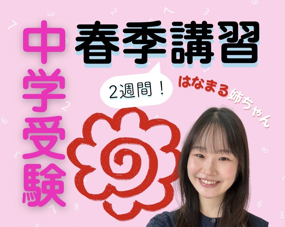 はなまる姉ちゃんが春季講習で中学受験サポートします 〖2週間集中！〗苦手克服 / 学習習慣定着 ご相談ください！ イメージ1