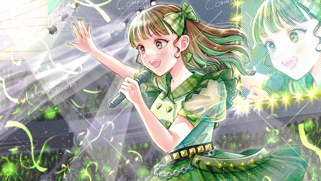 華やかで目を引く一枚絵✨ご要望に応じて描きます あったか&爽やかなテイストが得意♪細かくオーダーできます！ イメージ2