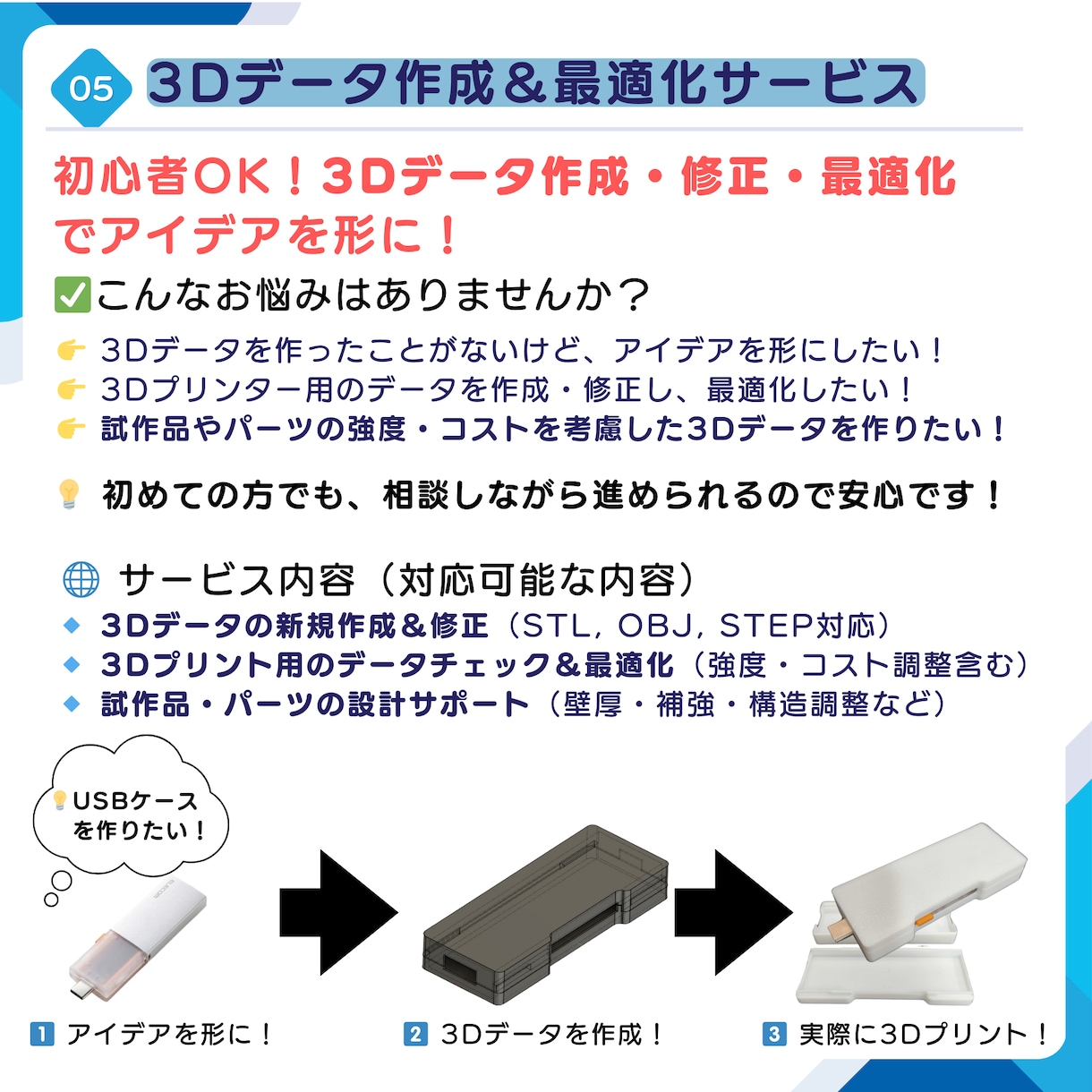 大型・多色・高精度3Dプリンターで印刷します 初めてでも大丈夫！技術サポート付きで安心のプリントサービス イメージ7