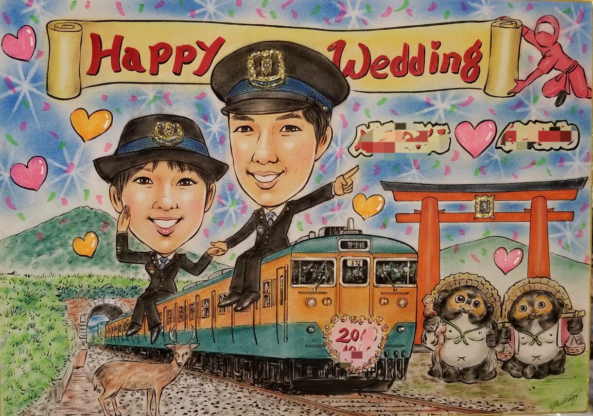 暖かいパステルウェルカムボードを描きます 下描き確認(修正無制限)完成確認まであるので失敗0でご安心! イメージ6