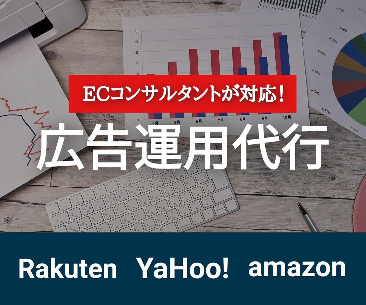 ECモールの広告運用をプロが1ヶ月間代行します ROAS向上｜ヤフーショッピング/楽天市場/amazon イメージ1