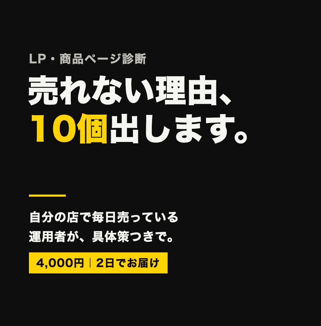 LP・商品ページの改善点を10個出します 自分の店で毎日売る運用者が、売れない理由を具体的に イメージ1