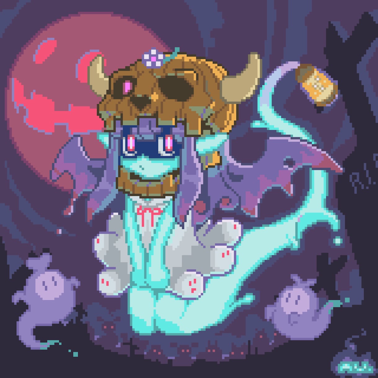 ミニキャラのドット絵、アニメーション描きます 可愛くあたたかみのあるキャラクタードット絵はいかがですか イメージ2