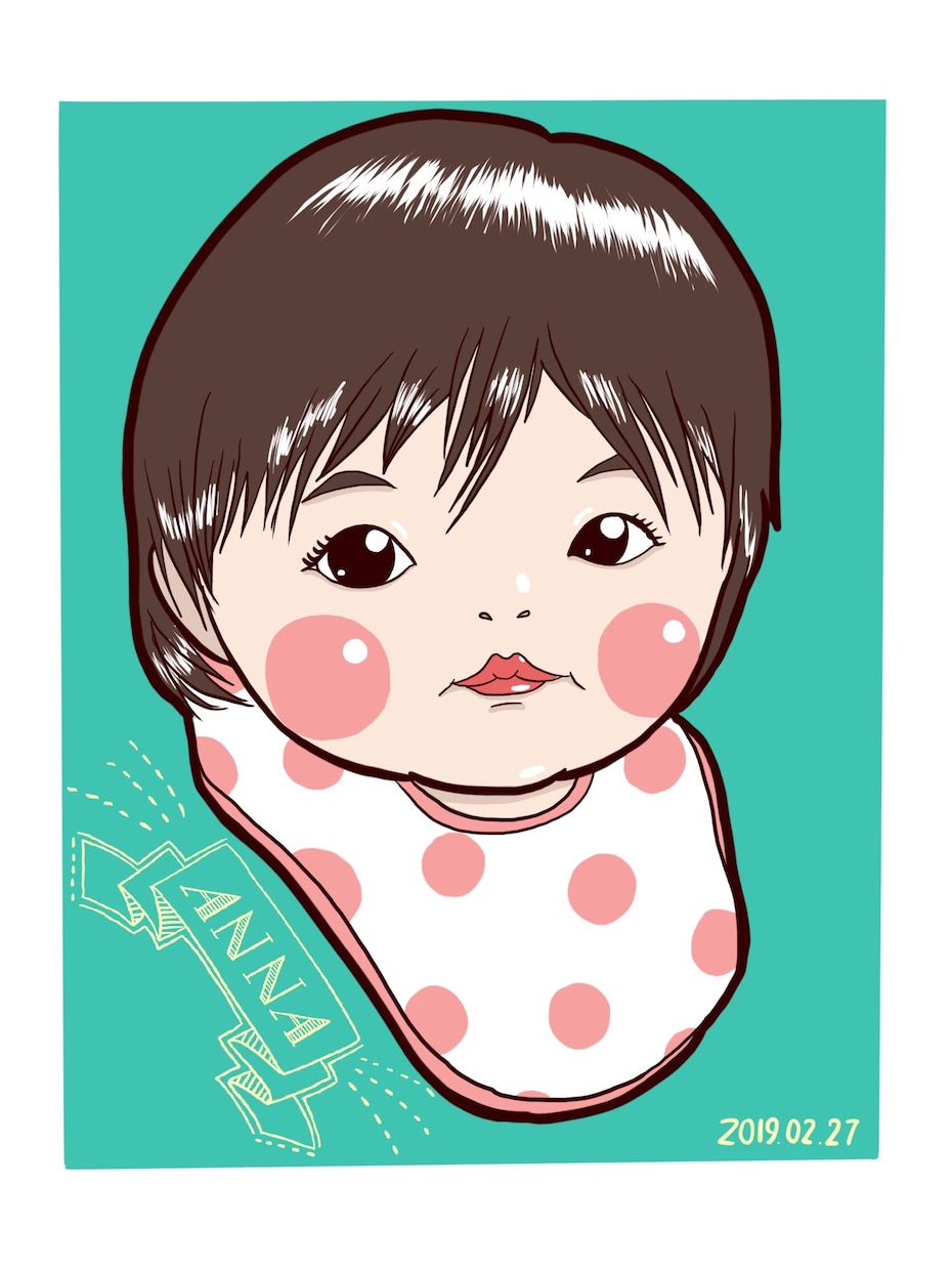 お子様の似顔絵お描きします 記念日に、我が子の成長記録に、プレゼントに、この1枚。 イメージ2