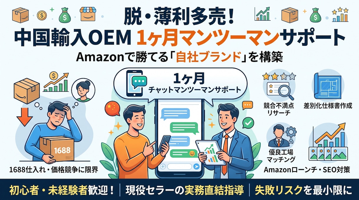 確実な一歩！OEM物販の手順・ノウハウ教えます 脱1688で10年続けられるAmazon中国輸入やり方を伝授 イメージ1