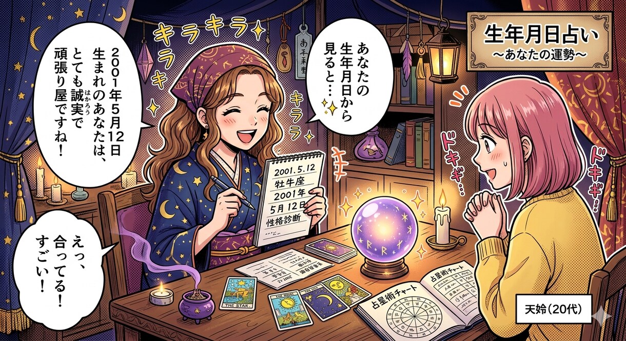 生年月日から運勢を見ます あなたの生まれ年を送るだけですぐに結果が出ます イメージ1