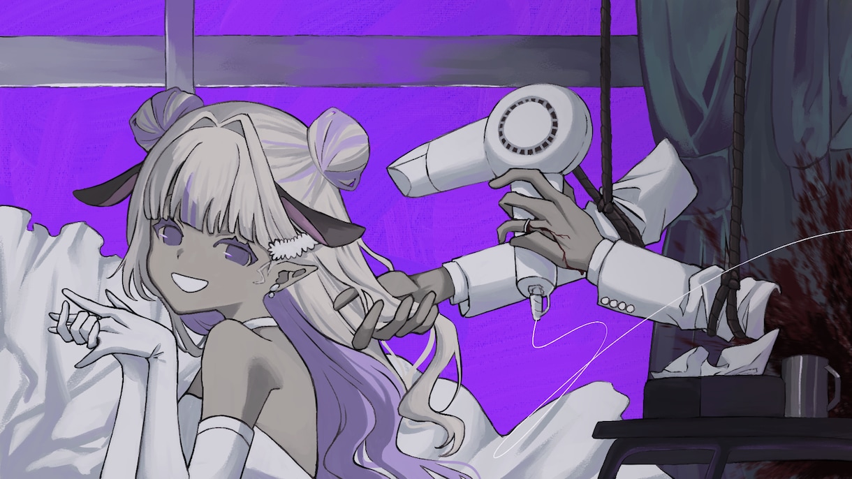 ボカロ、歌ってみた等のMV用のイラスト制作します Live2Dを使ったアニメーションイラストも可能です！ イメージ1