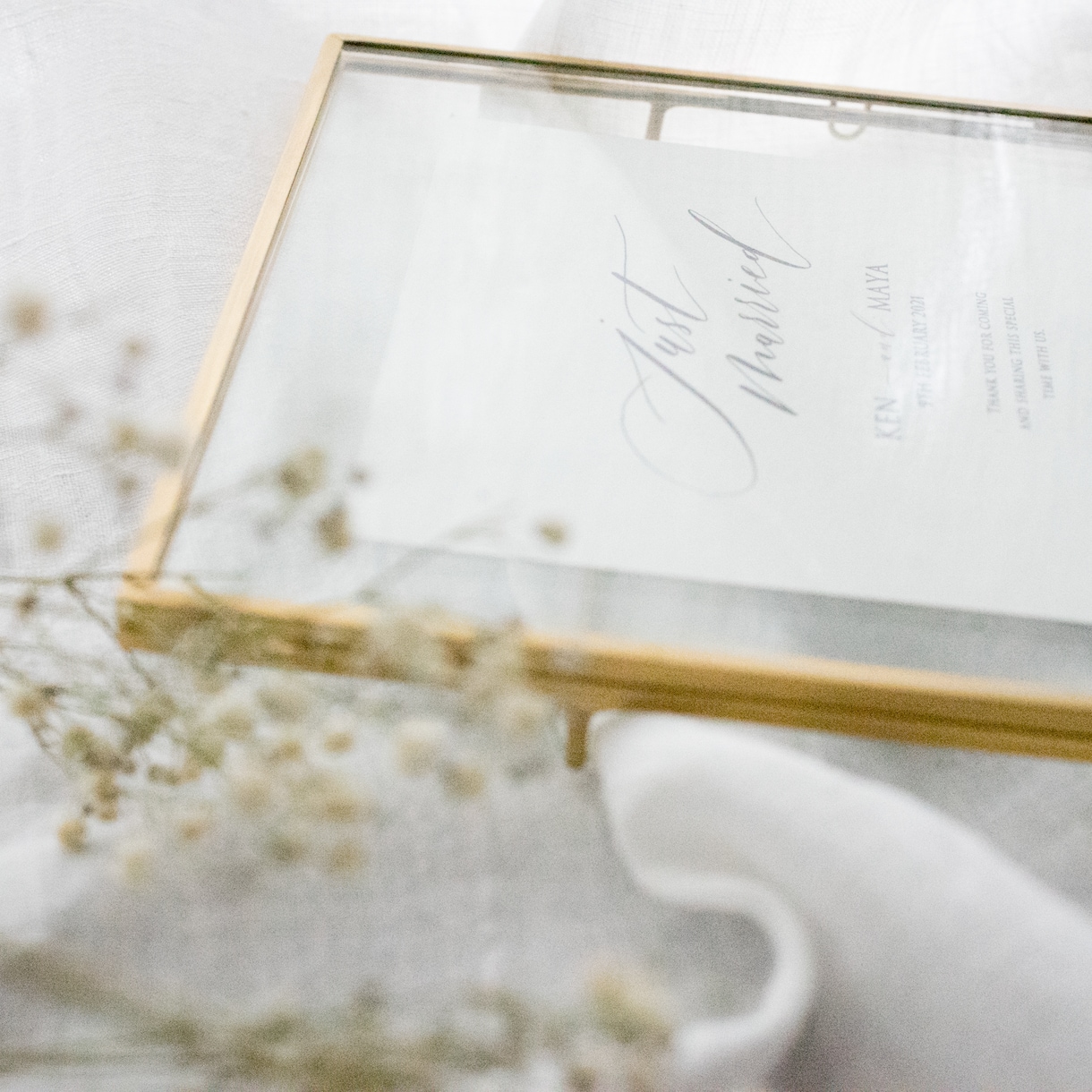 即納可能!!結婚式受付ウェルカムボード作成します 【ときめくMONO】海外センスのゴールドフレーム　MD３ イメージ2