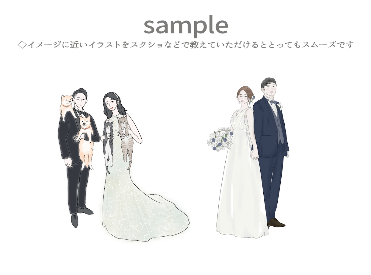 手描き⭐︎オシャレなウェディングイラスト描きます 線画イラストデータ付/ 選べる絵柄/ 似顔絵ウェルカムボード イメージ8