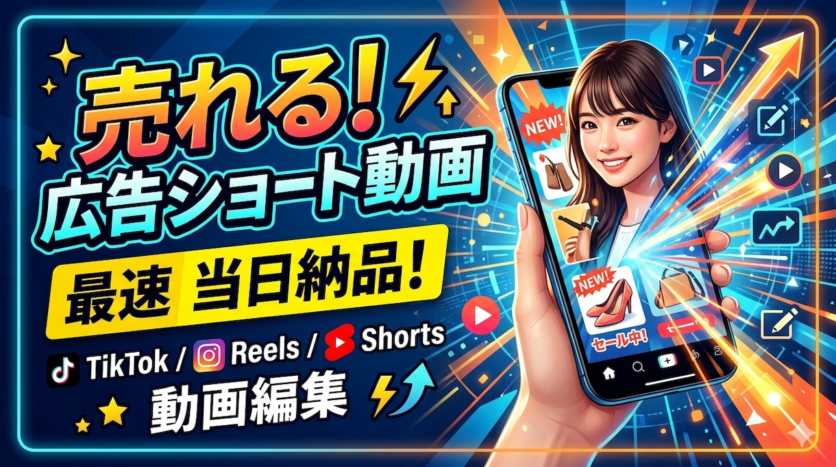 SNSなどで使う広告ショート素早く納品します 忙しいあなたに変わって広告ショート製作します！ イメージ1