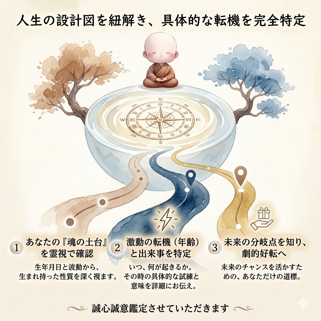宿命霊視◆人生の転機・年齢を完全特定します なぜあの試練が？過去の答え合わせと未来の救済 イメージ2