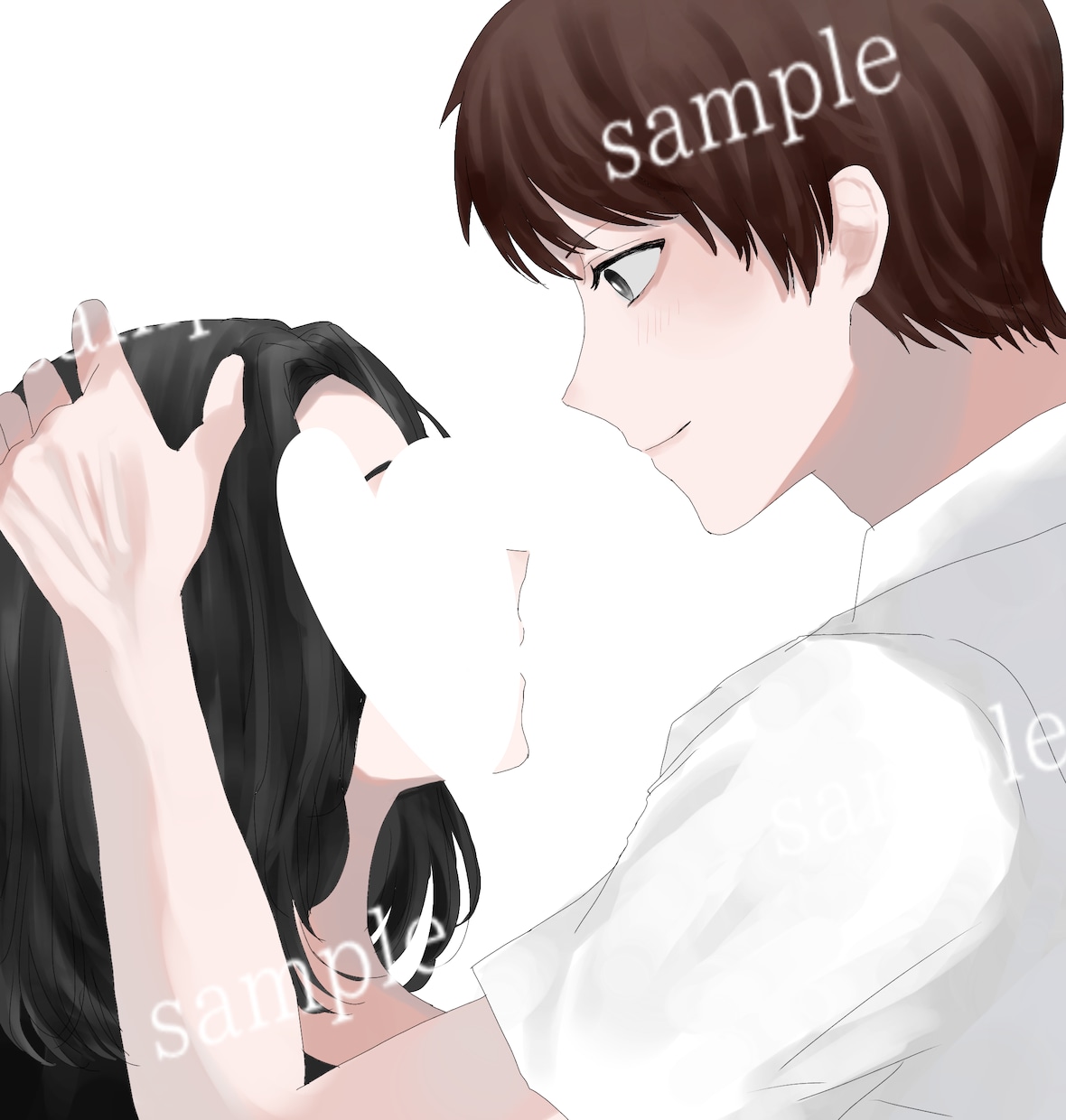 夢絵 カップル イラスト 描きます イラストオーダー 夢絵 カップル絵 推しCP イメージ5