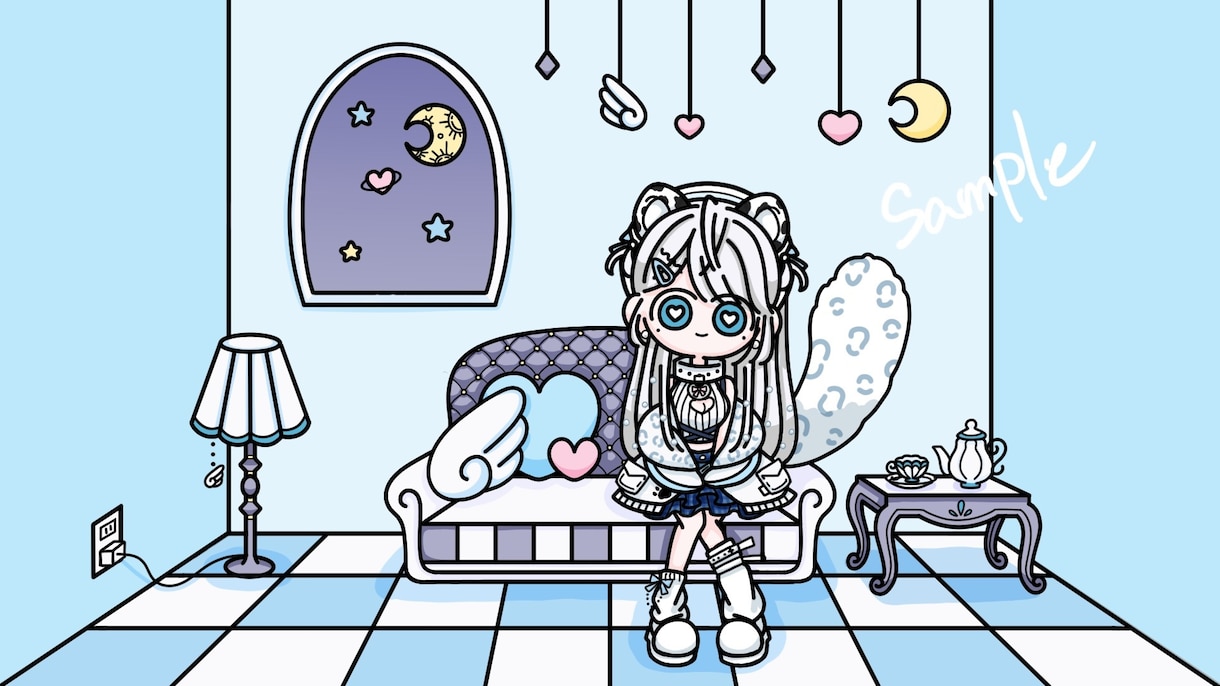 エモかわポップテイストなイラストを制作いたします 動画配信内の1枚絵やグッズ制作等に イメージ6
