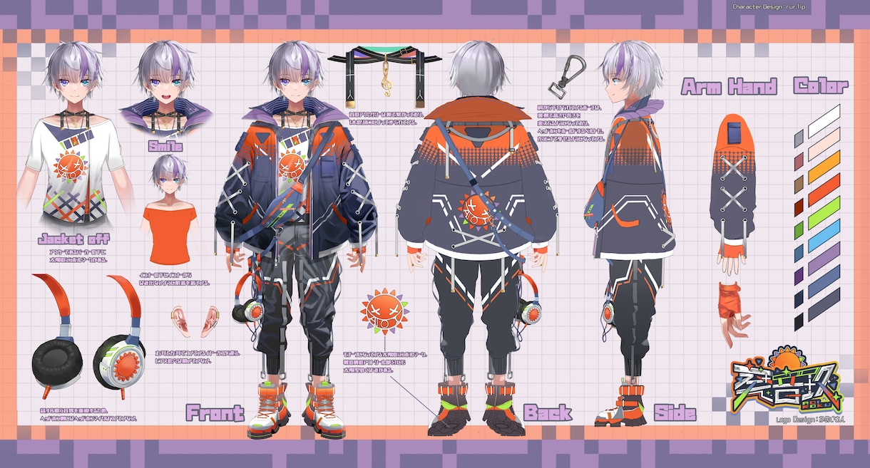 Vtuber用レイヤー分割積みイラスト作成します 三面図・配信用一枚絵・既にあるイラストのリデザインも イメージ2
