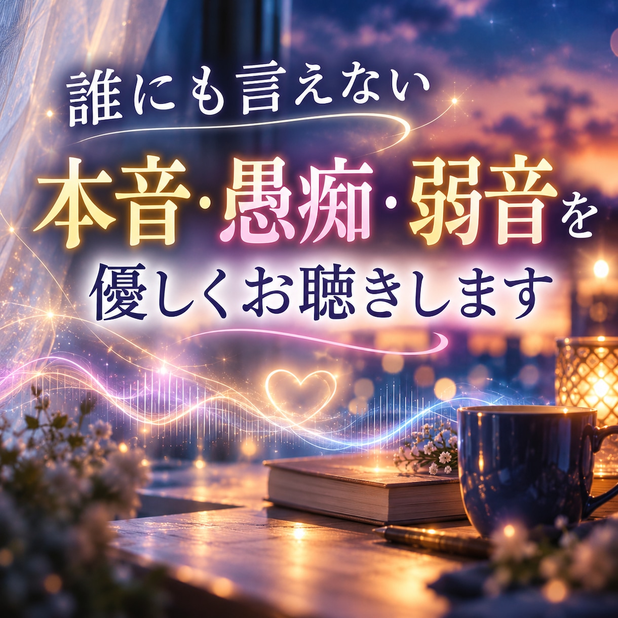 誰にも言えない本音・愚痴・弱音を優しくお聴きします 否定も説教もしません。あなたの心にそっと寄り添います イメージ1