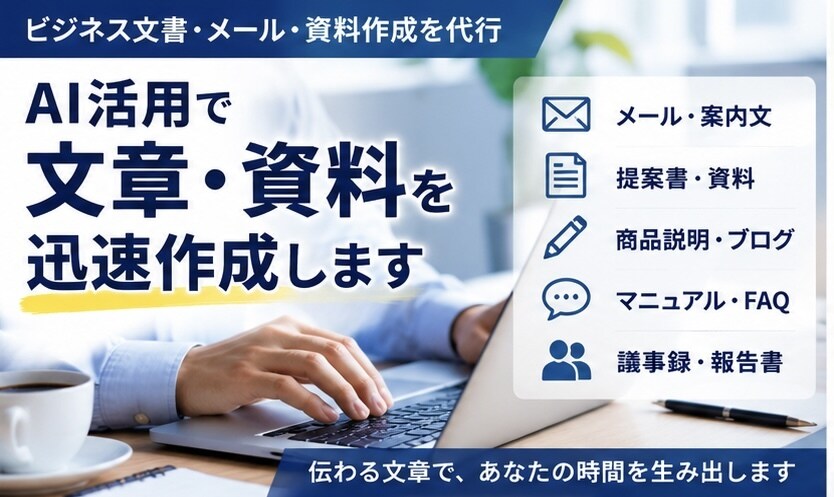 最短即納！　メール・文章・資料作成を代行します 伝わる文章・資料作成を迅速代行します。 イメージ1