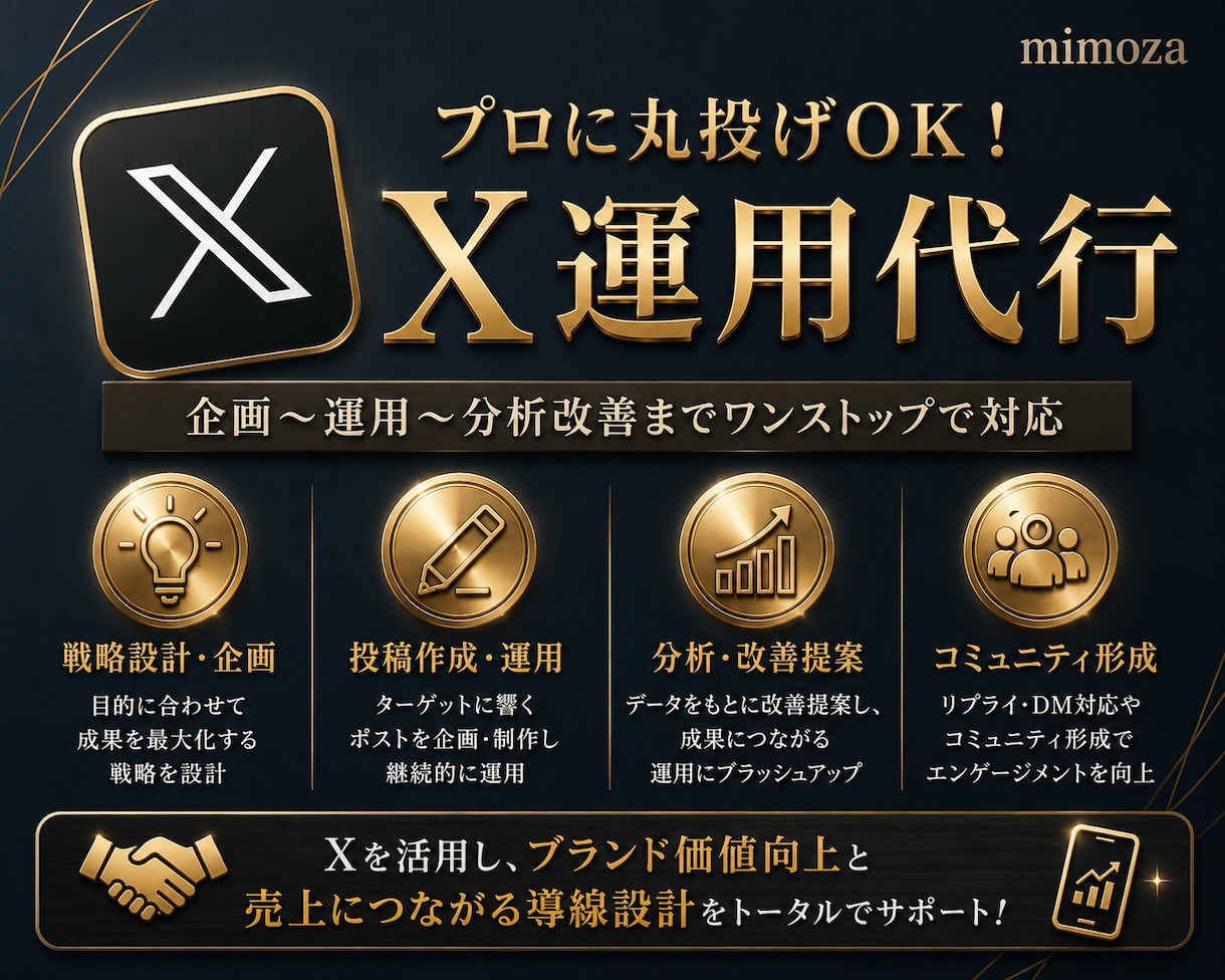 X運用丸投げ！企画〜分析改善まで対応します LP・LINE・広告まで連携し、売上につながる導線を構築 イメージ1
