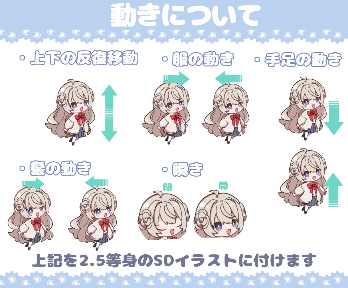 ふわふわ動くSDキャラループアニメーション作ります 配信待機画面、配信画面に使えるようなSDアニメーションです イメージ3