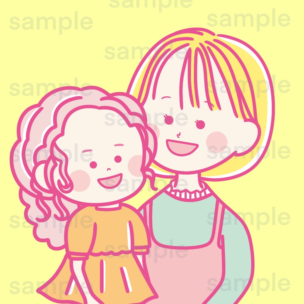 受付休止中です。SNSで使える似顔絵アイコン！ます ポップカラーな似顔絵イラストアイコンで個性を出したい方へ イメージ4