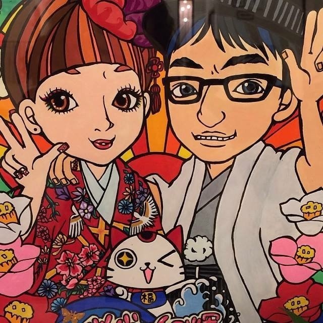 似顔絵色紙、ブライダルウエルカムボード承ります 個性的なタッチで他とは少し違うイラストを描きます☺︎ イメージ2