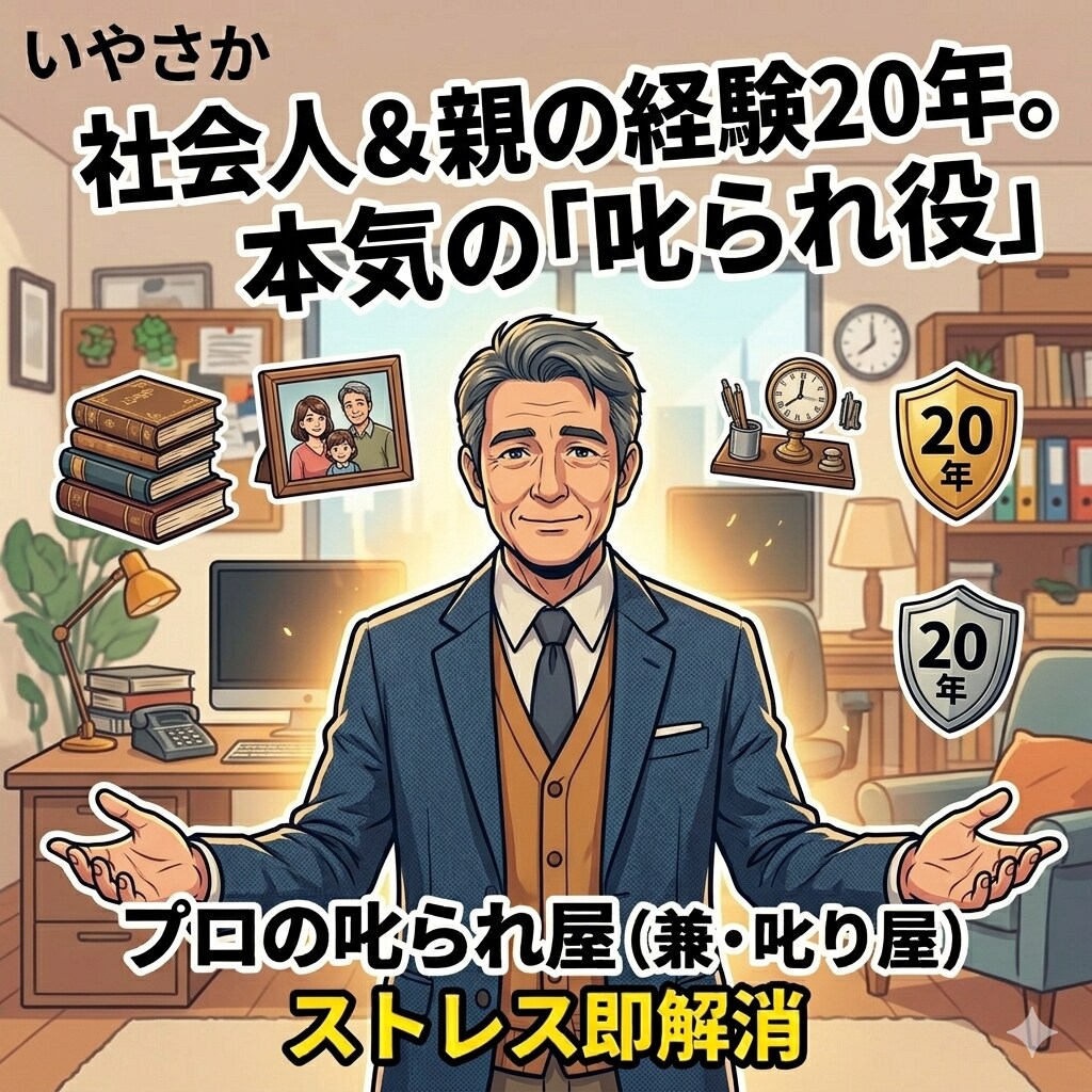 嫌なアイツに倍返し！私が代わりに叱られます 叱るも叱られるも自由自在！非日常の会話で心のデトックス！ イメージ1