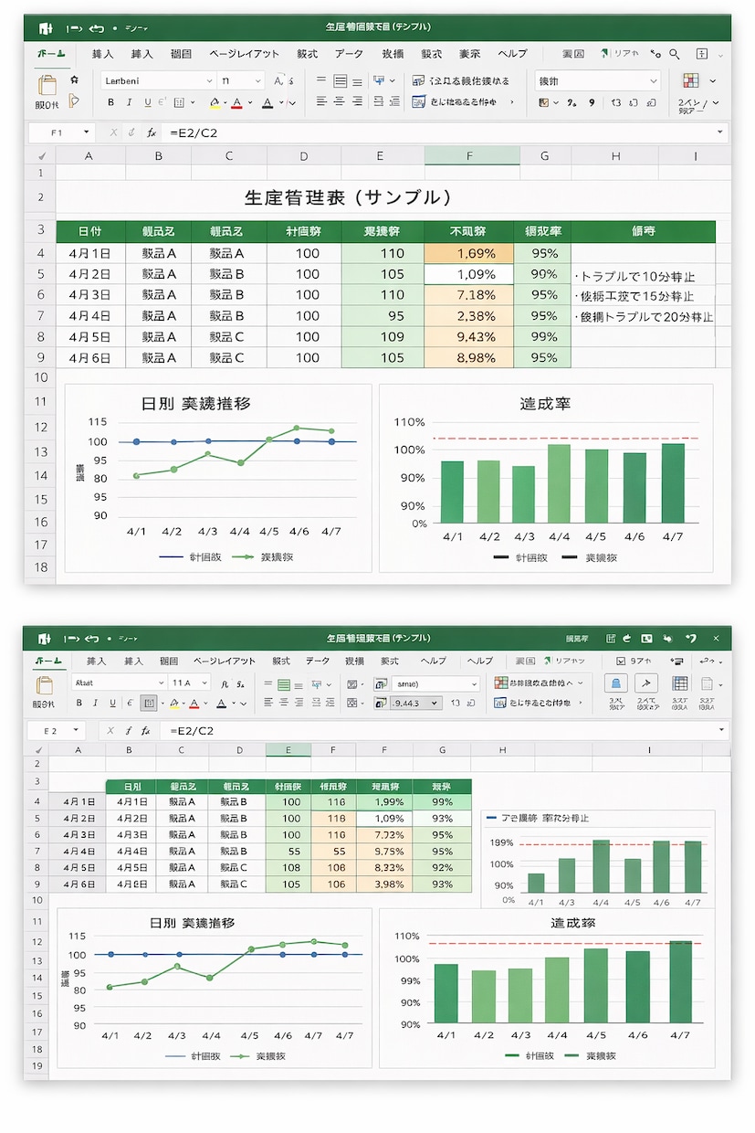 製造業向けExcel管理表を作成します 現場目線でシンプルに使いやすく整えます。 イメージ2