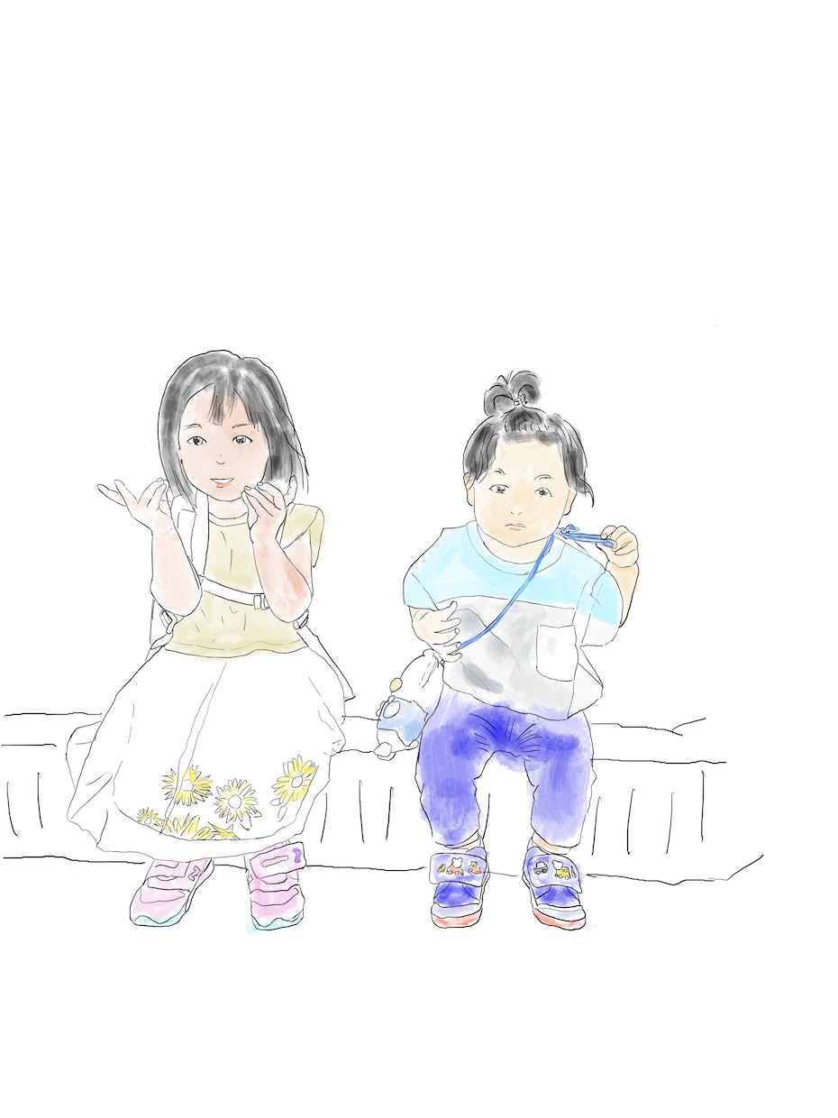 お写真からやさしい水彩風の似顔絵を描きます 家族・子ども・記念日の大切な一枚を、温かなイラストに イメージ3