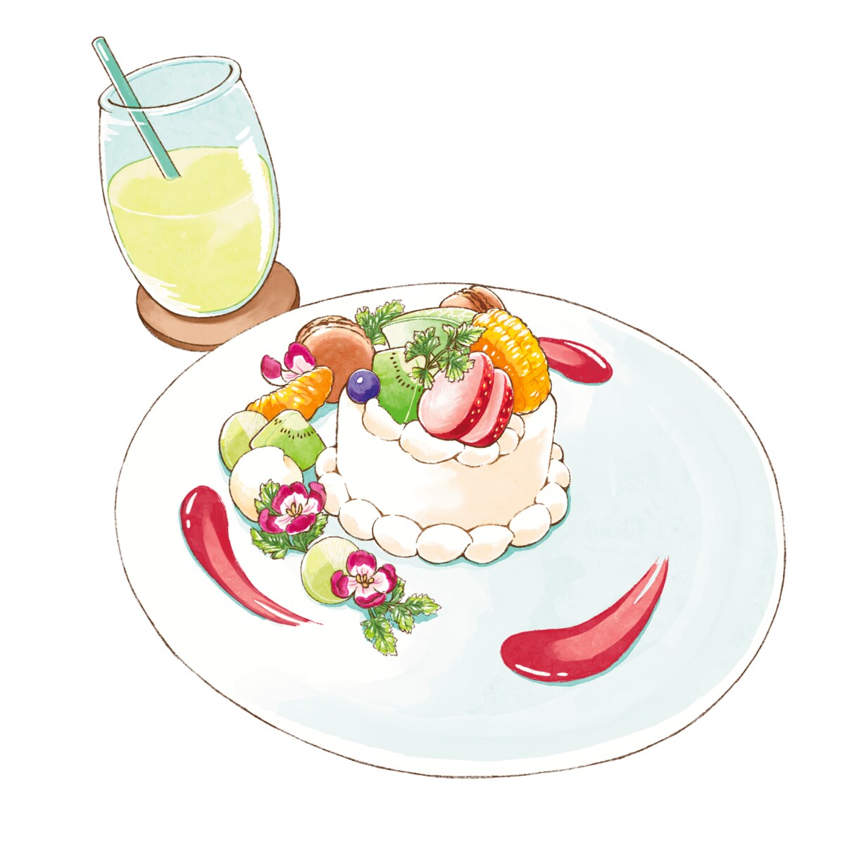 食べ物、飲み物、メニューのイラスト描きます あなたの特別な料理、大切に描きます。 イメージ2