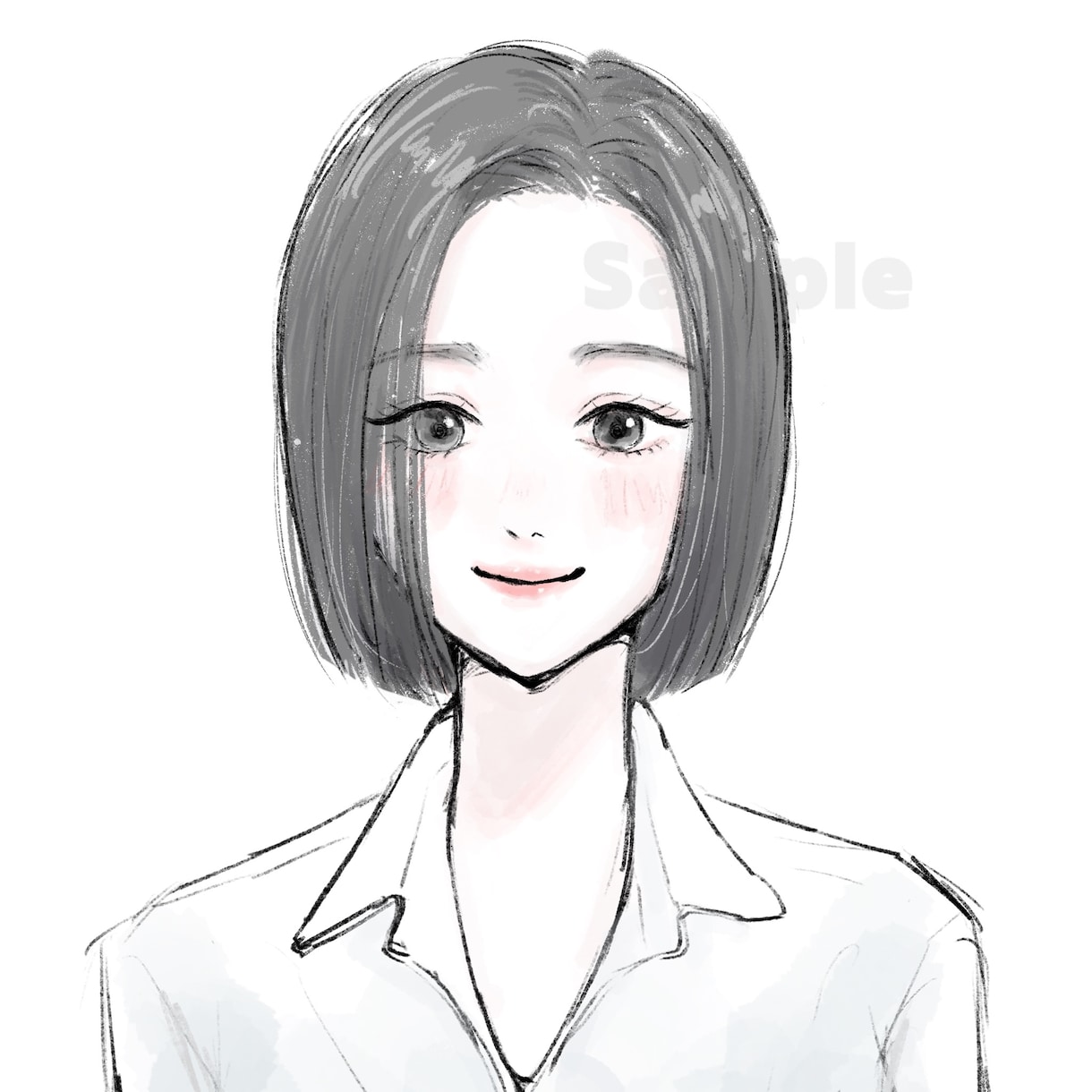シンプル可愛いアイコンイラスト描きます SNS、HP、名刺用にぴったりの大人可愛い似顔絵イラスト イメージ3