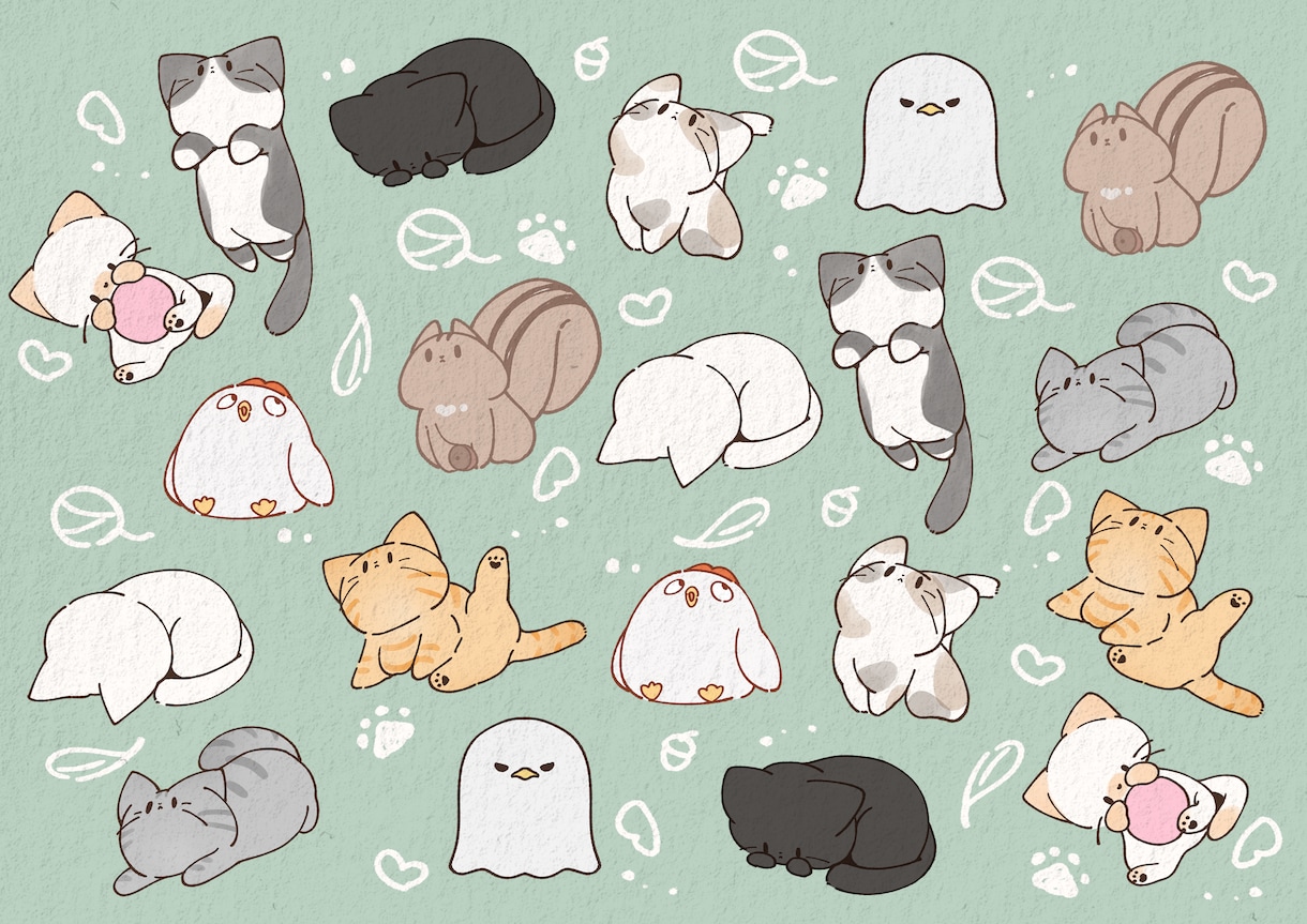 もっちりかわいいイラスト制作します 商用◎3月以内であればスピーディーにご対応可能です♪ イメージ4