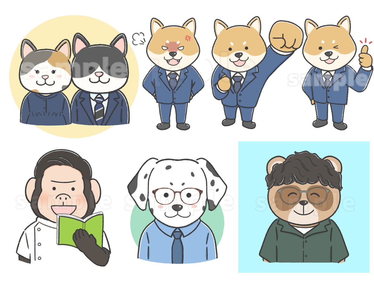 ゆるかわいい動物アイコン描きます SNS/ブログの印象UP！周りと差がつくオリジナルアイコン イメージ8