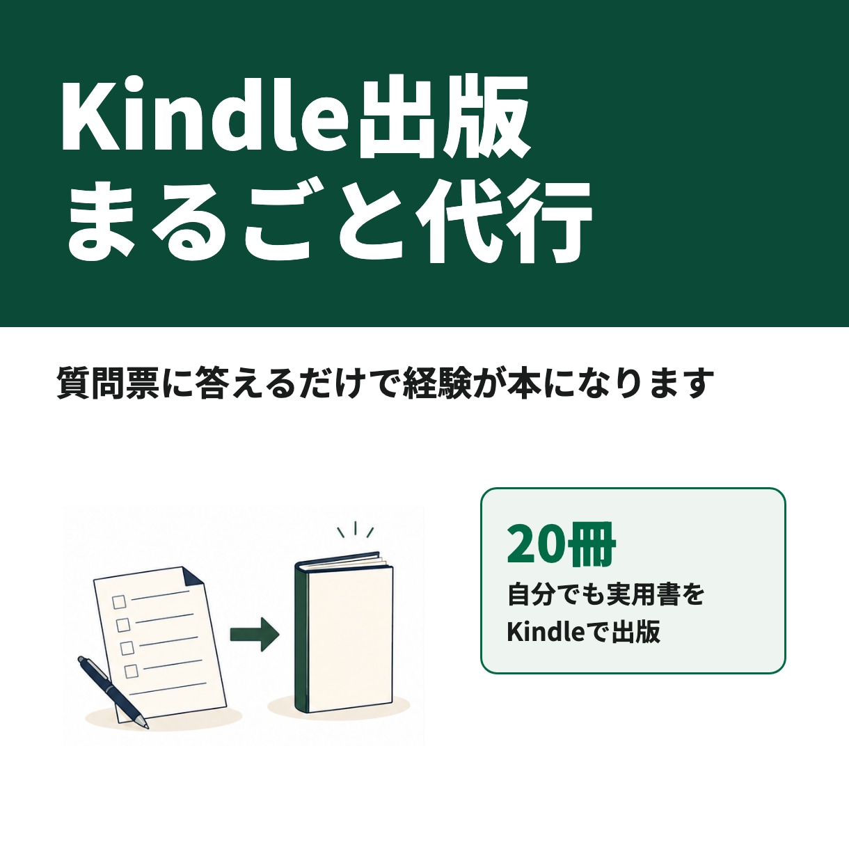 ご経験を本にしてKindle出版まで代行します 経験と伝えたいことを質問票で伺って本にします イメージ1