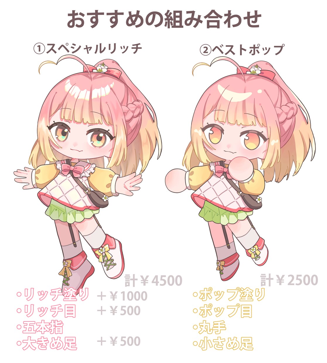 選べる！SDイラスト描きます 全８種類の組み合わせから、好きなタイプを選びたい方へ！ イメージ4