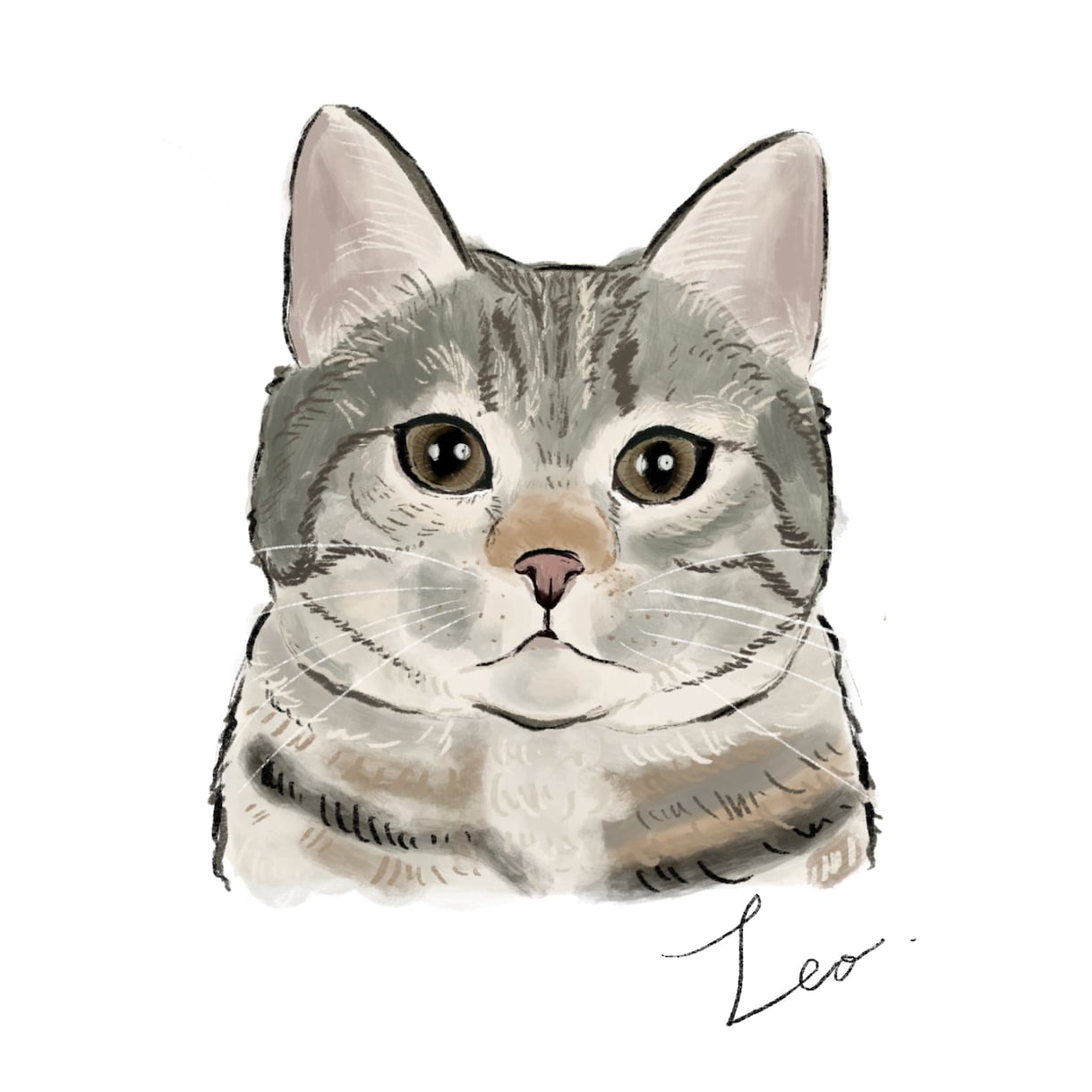猫ちゃんのイラストをふんわり可愛いくお描きします Cat Portrait Illustration イメージ2