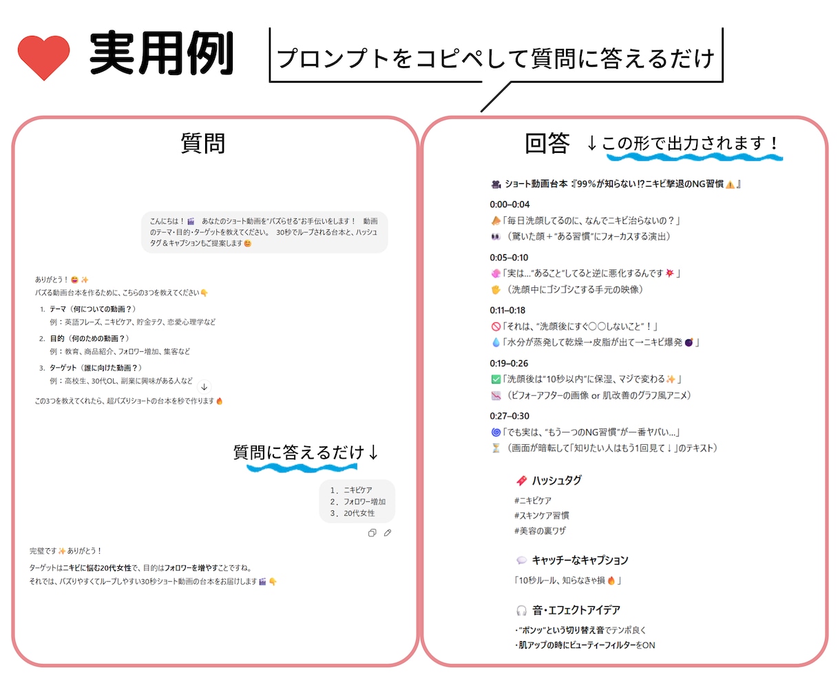 誰でも簡単！ショート動画台本プロンプト作成します ChatGPTで簡単作成！動画台本プロンプト イメージ2