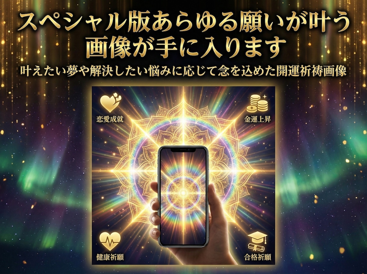 スペシャル版あらゆる願いが叶う画像が手に入ります 叶えたい夢や解決したい悩みに応じて念を込めた開運祈祷画像 イメージ1
