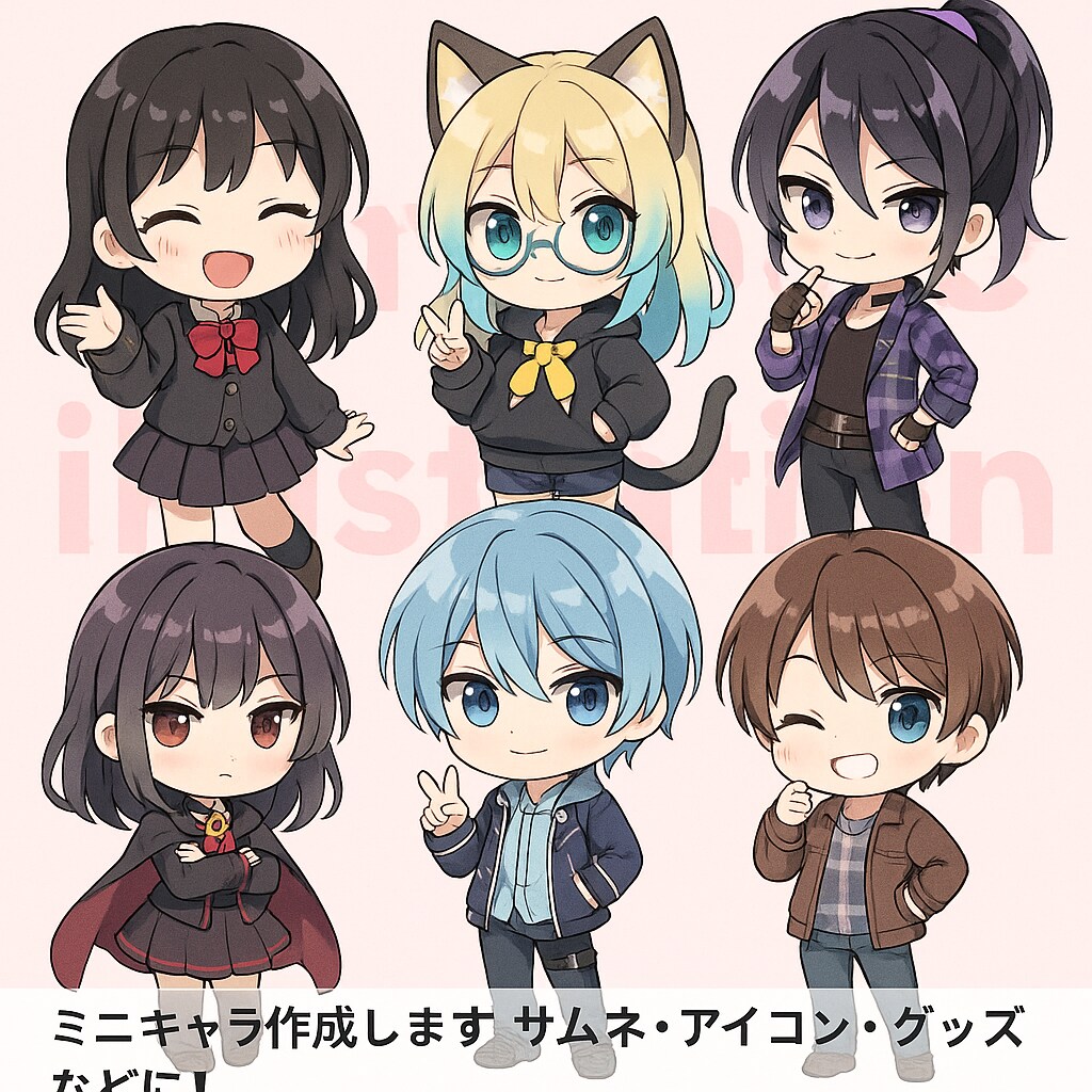 ミニキャラ作成します あなただけの可愛いミニキャラ、1枚から心を込めてお届け！ イメージ3