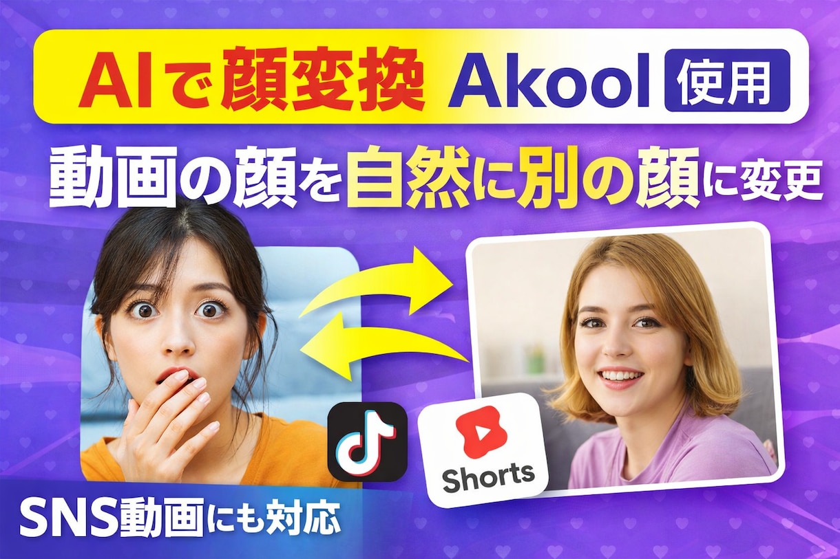 AI(Akool)で動画の顔を自然に変更します AIで動画の顔を自然に変更！SNS動画にも対応 イメージ1