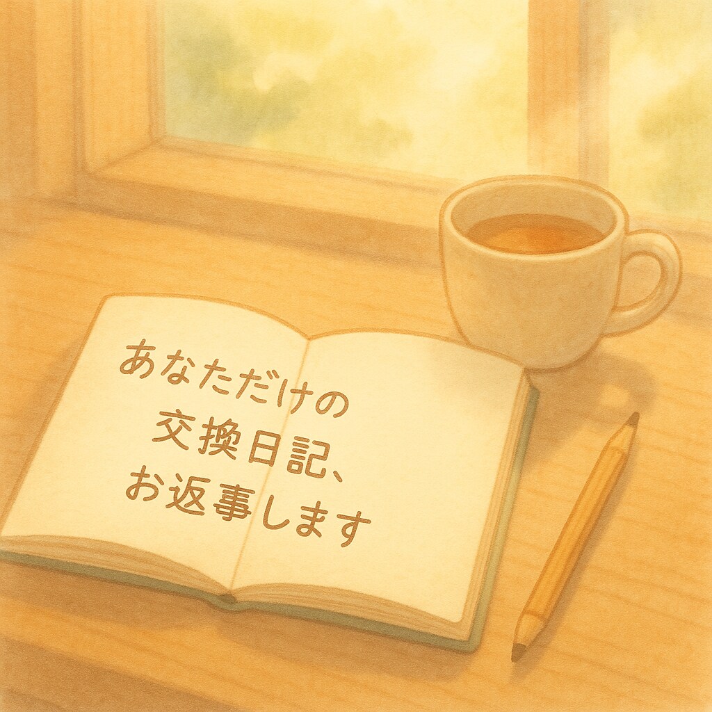 やさしい交換日記、書きます あなただけの交換日記、お返事します【優しい気持ちを言葉に】 イメージ1