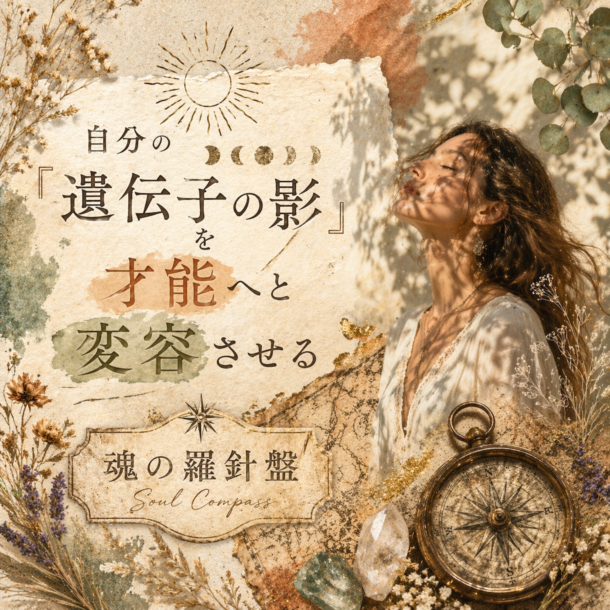 遺伝子の影を才能へ変容させ魂の羅針盤を読み解きます 否定してきた影こそが、あなたの人生を輝かせる宝物になります イメージ1