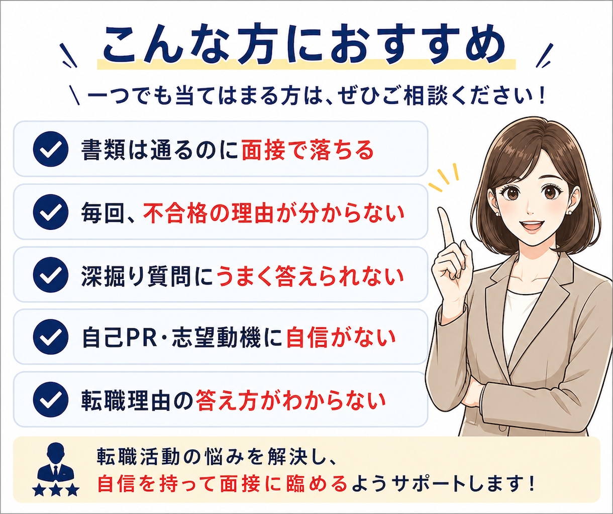 採用担当20年が面接練習で回答を徹底改善します 本番で伝わる実践的な面接トレーニング｜面接対策・模擬面接OK イメージ7