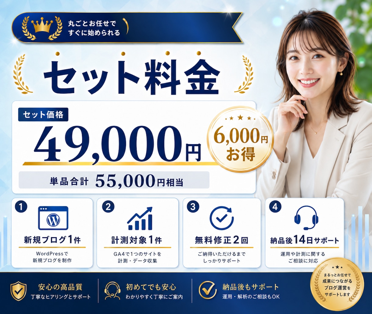WordPressブログと計測環境を構築します 制作・GA4・サーチコンソール・GTMまで一括対応 イメージ4